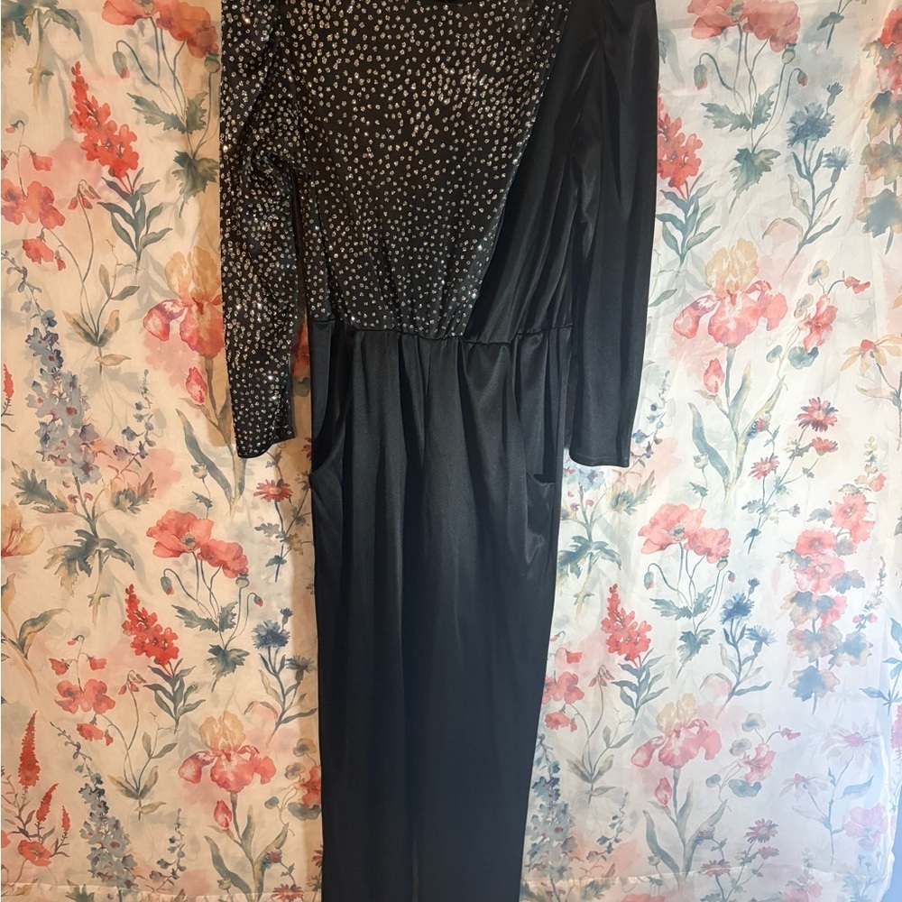 Vintage Chic Black and Silver Women's Jumpsuit